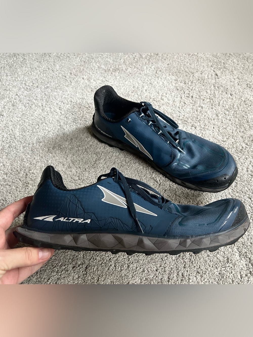 Altra Men's 14 Superior 4 ALM1953G420 Blue Hiking Shoes Sneaker Rock Guards - Picture 1 of 7